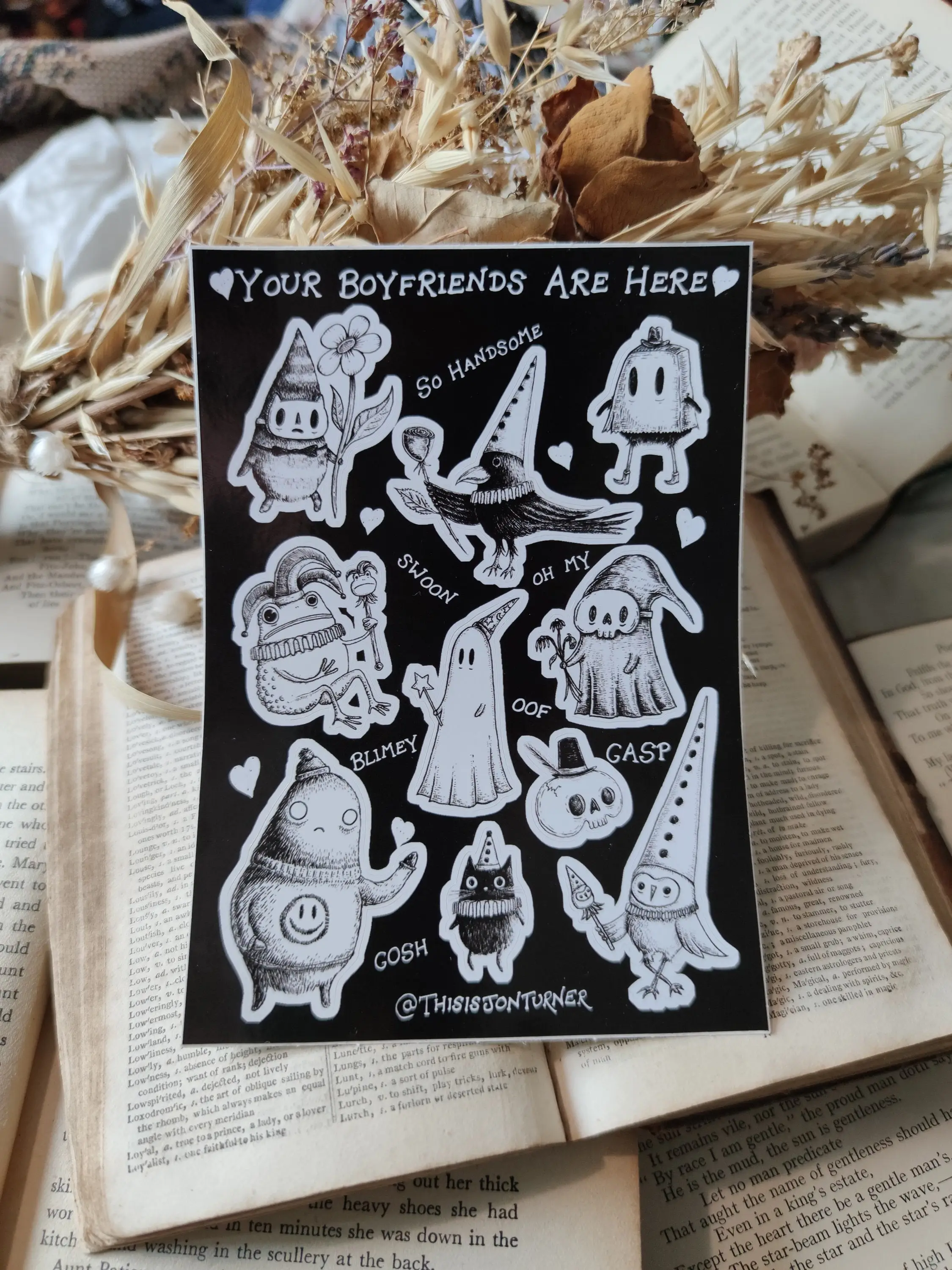 Your Boyfriends Are Here Fantasy Character Sticker Sheet sticker