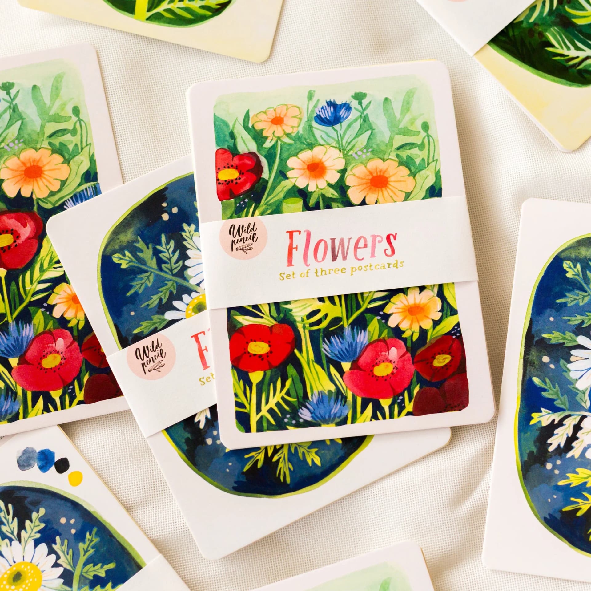Postcard Set - Flowers sticker