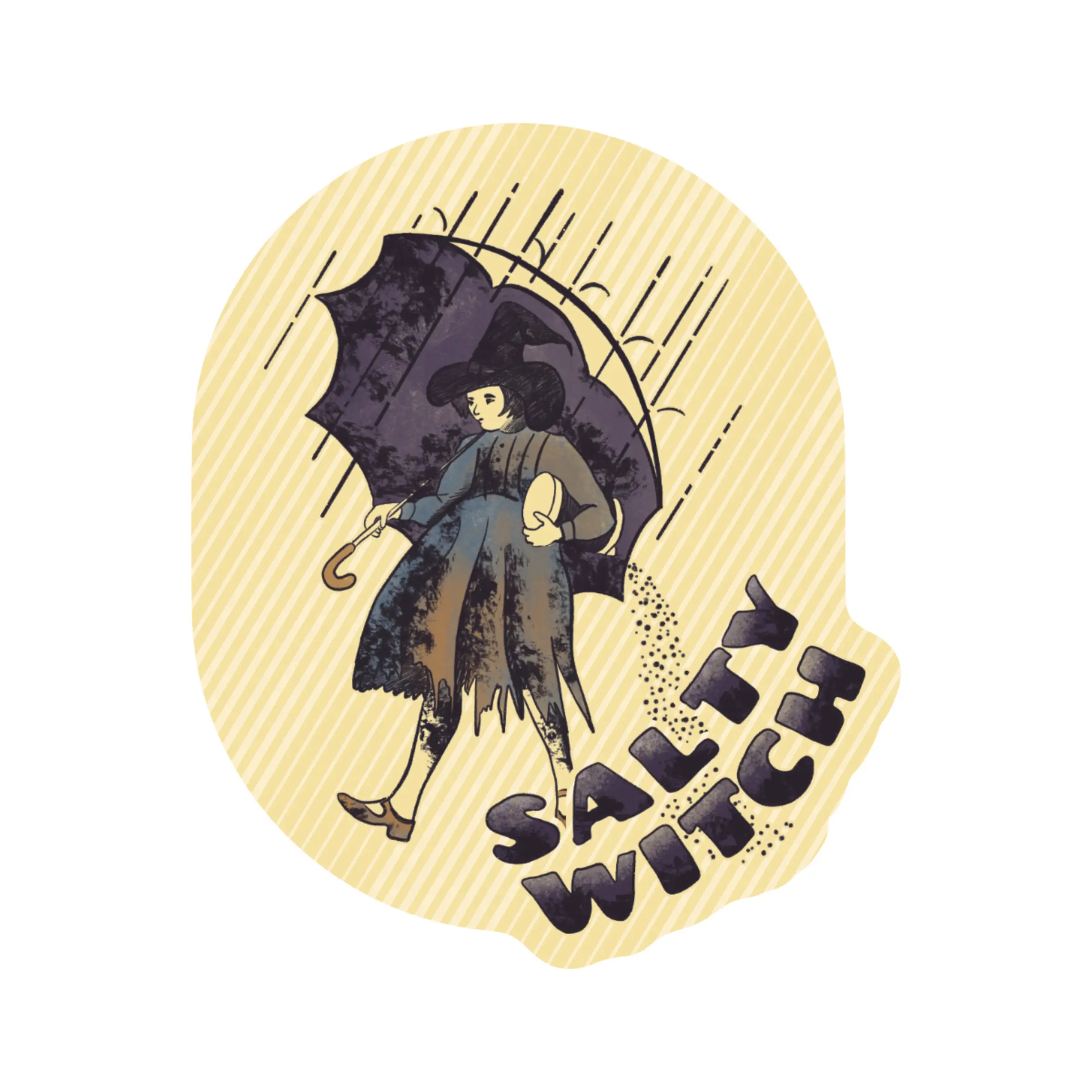 Halloween Salty Witch Watercolor High Quality Vinyl Sticker sticker