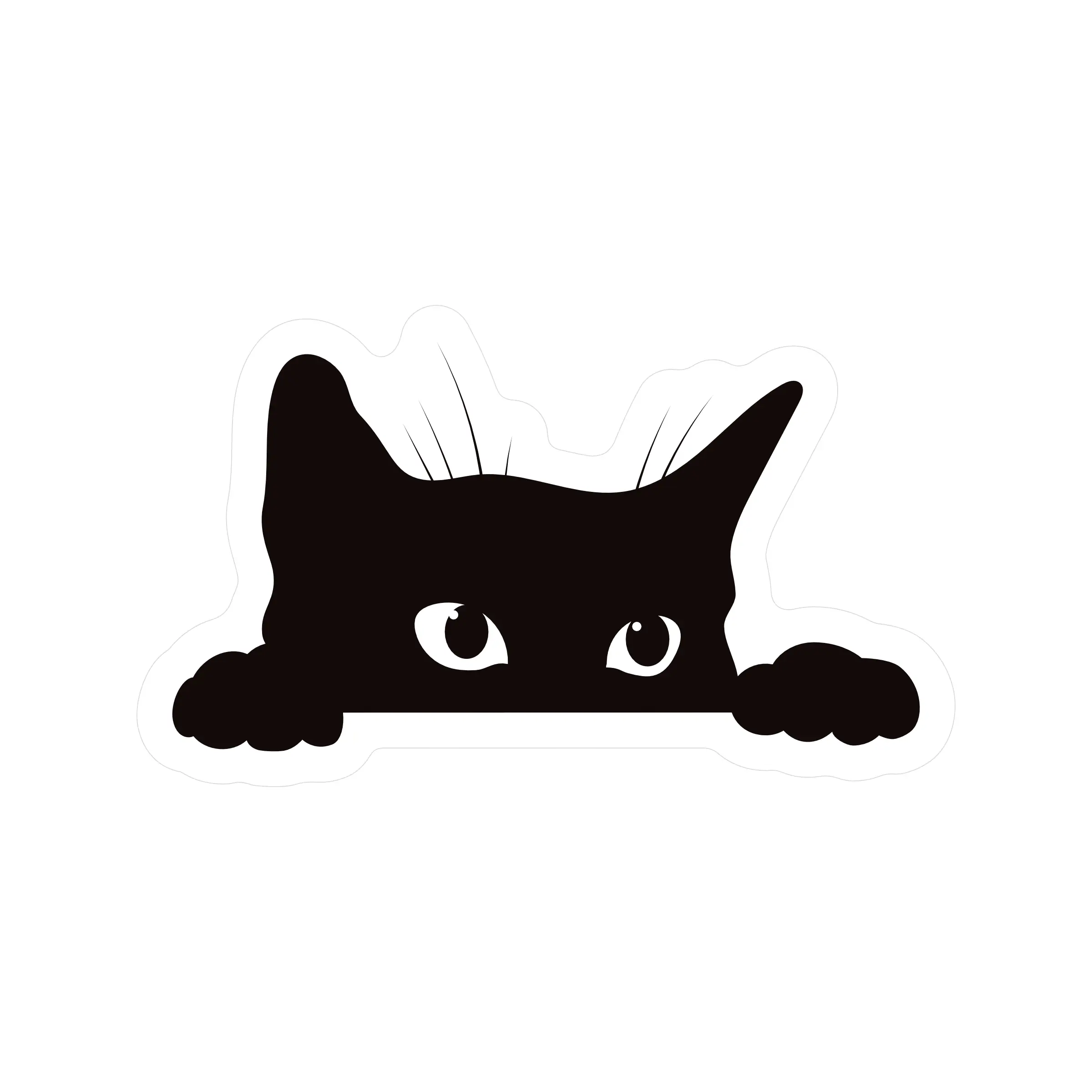 Sneaky Kitty Cat Cute Clear High Quality Vinyl Sticker sticker
