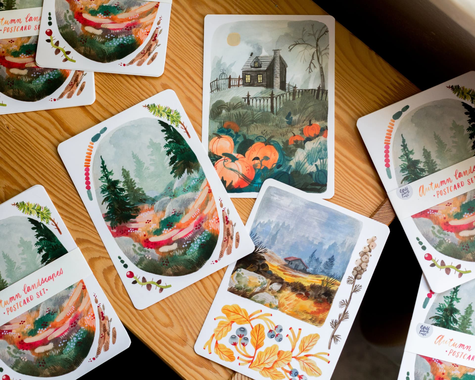 Postcard Set - Autumn Landscapes sticker