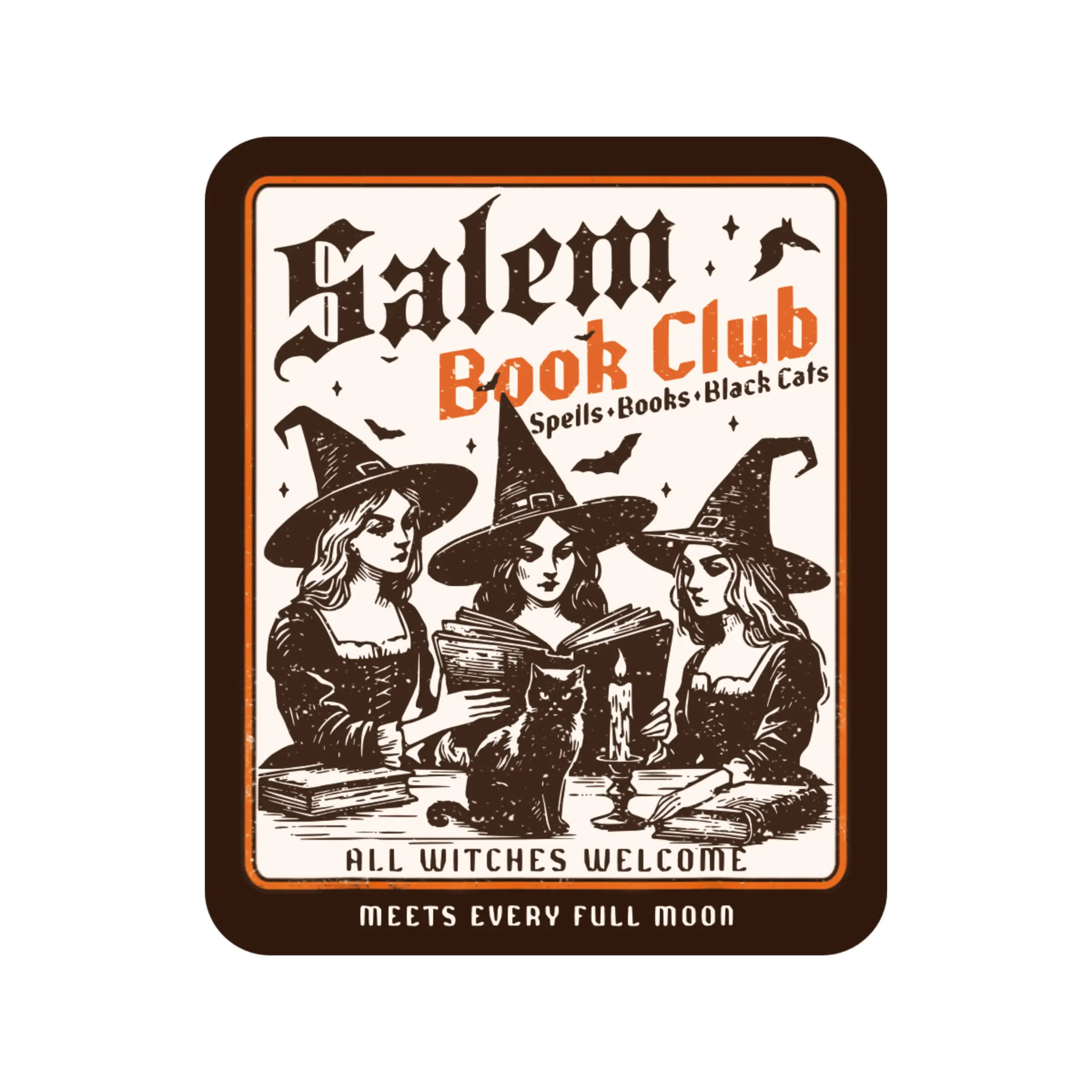 Spooky Salem Book Witch Read High Quality Vinyl Stick sticker