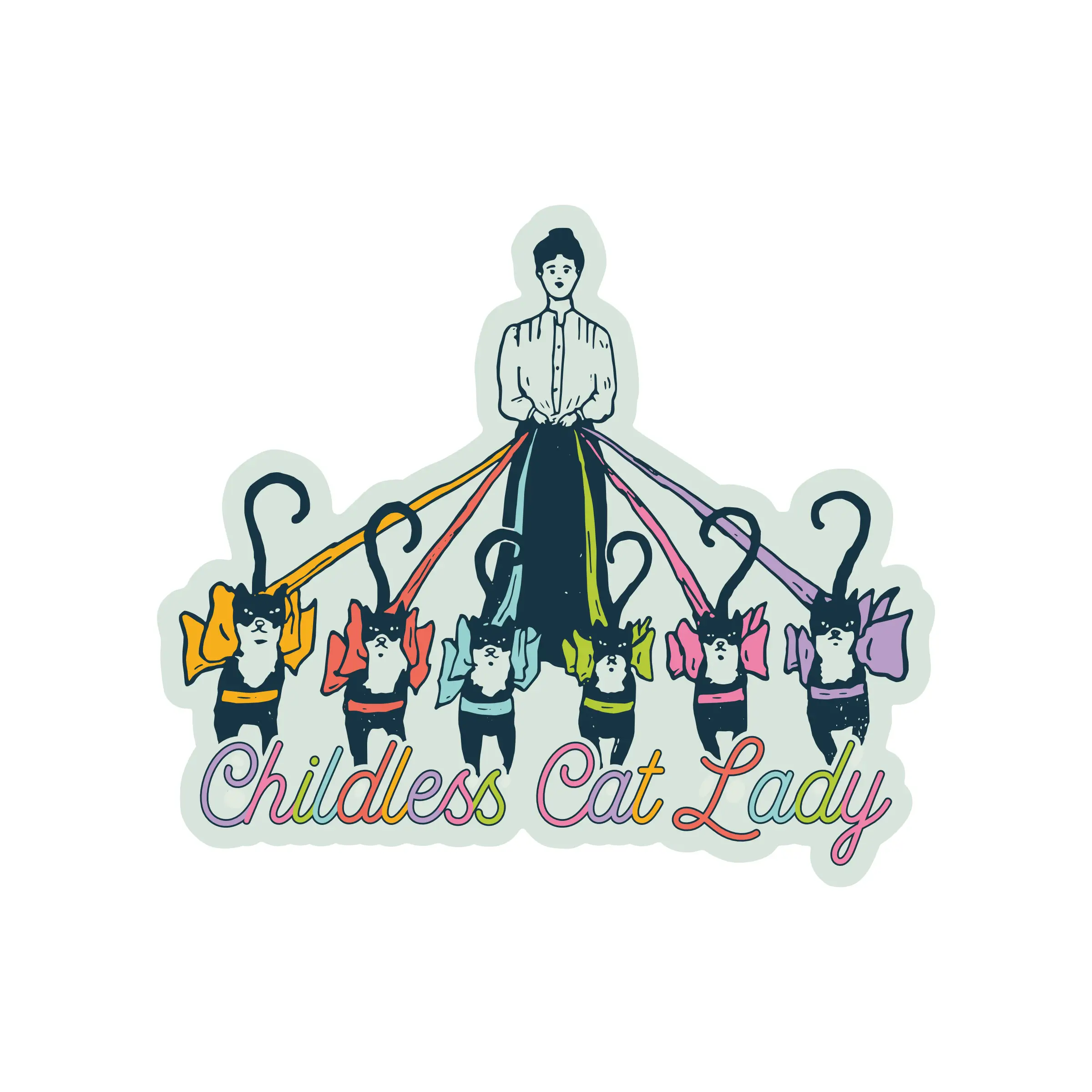 Childless Cat Lady Funny Clever High Quality Vinyl Sticker sticker