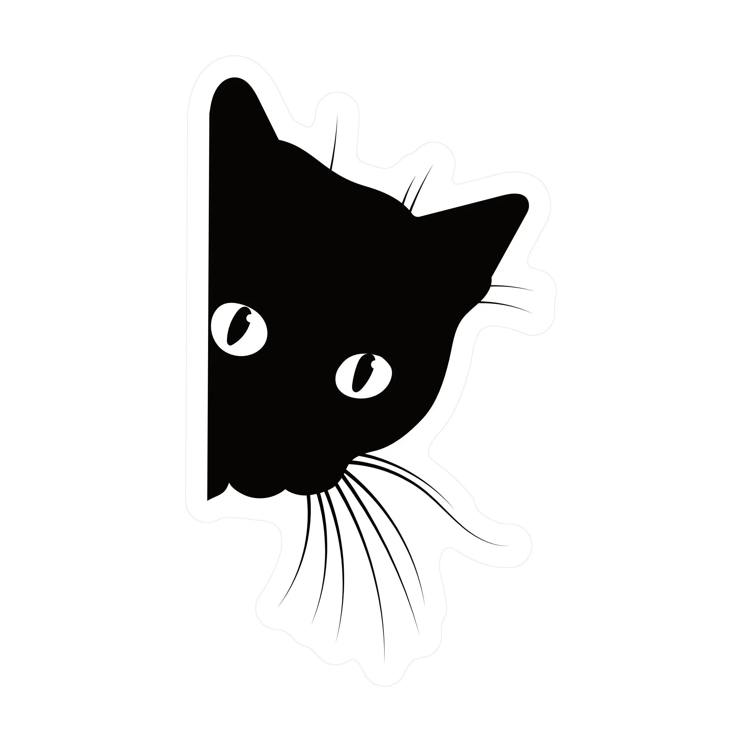 Lurking Kitty Cat Cute Clear High Quality Vinyl Sticker sticker