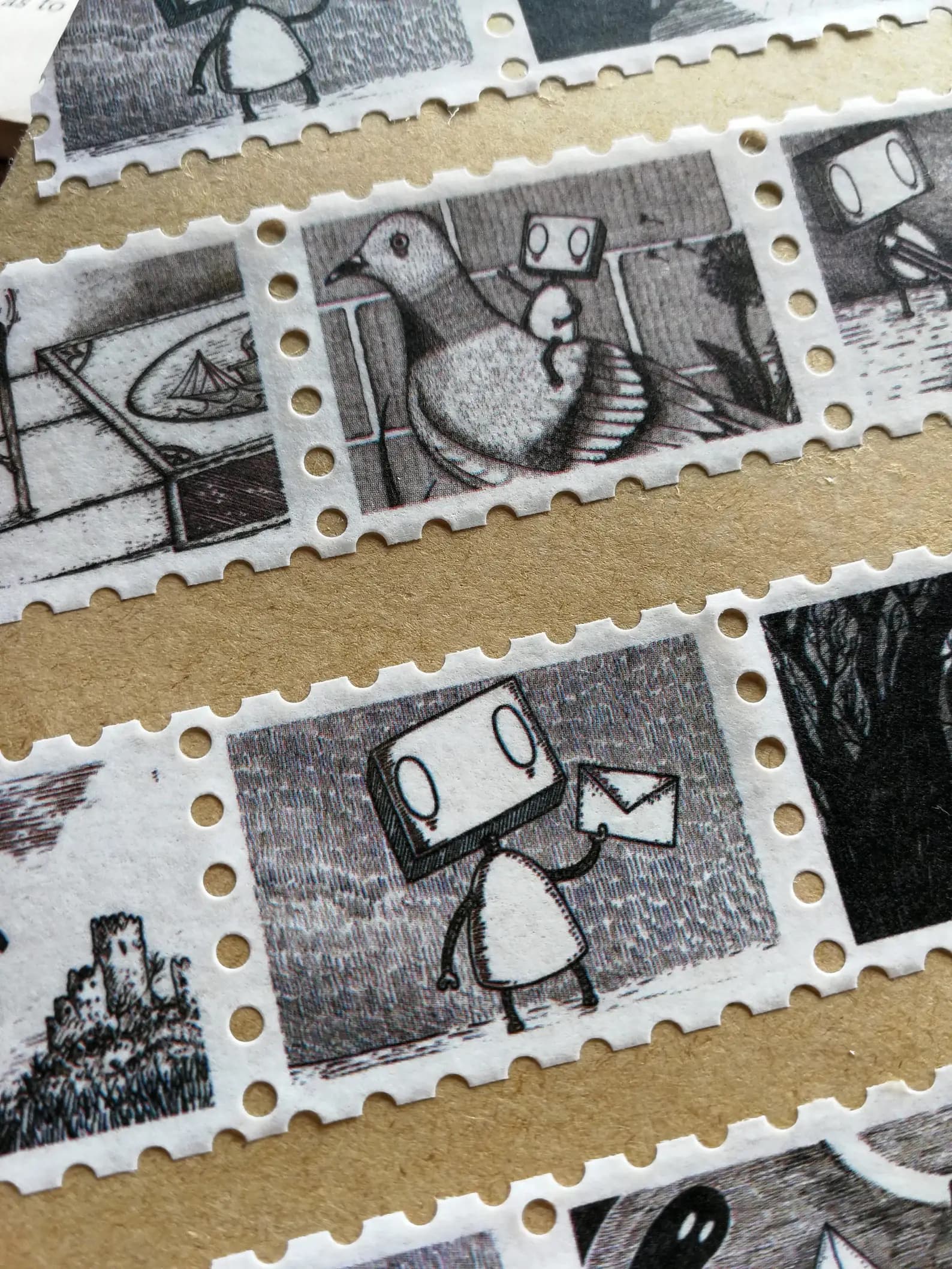 Robot Stamps Washi Tape- Landscape Format sticker