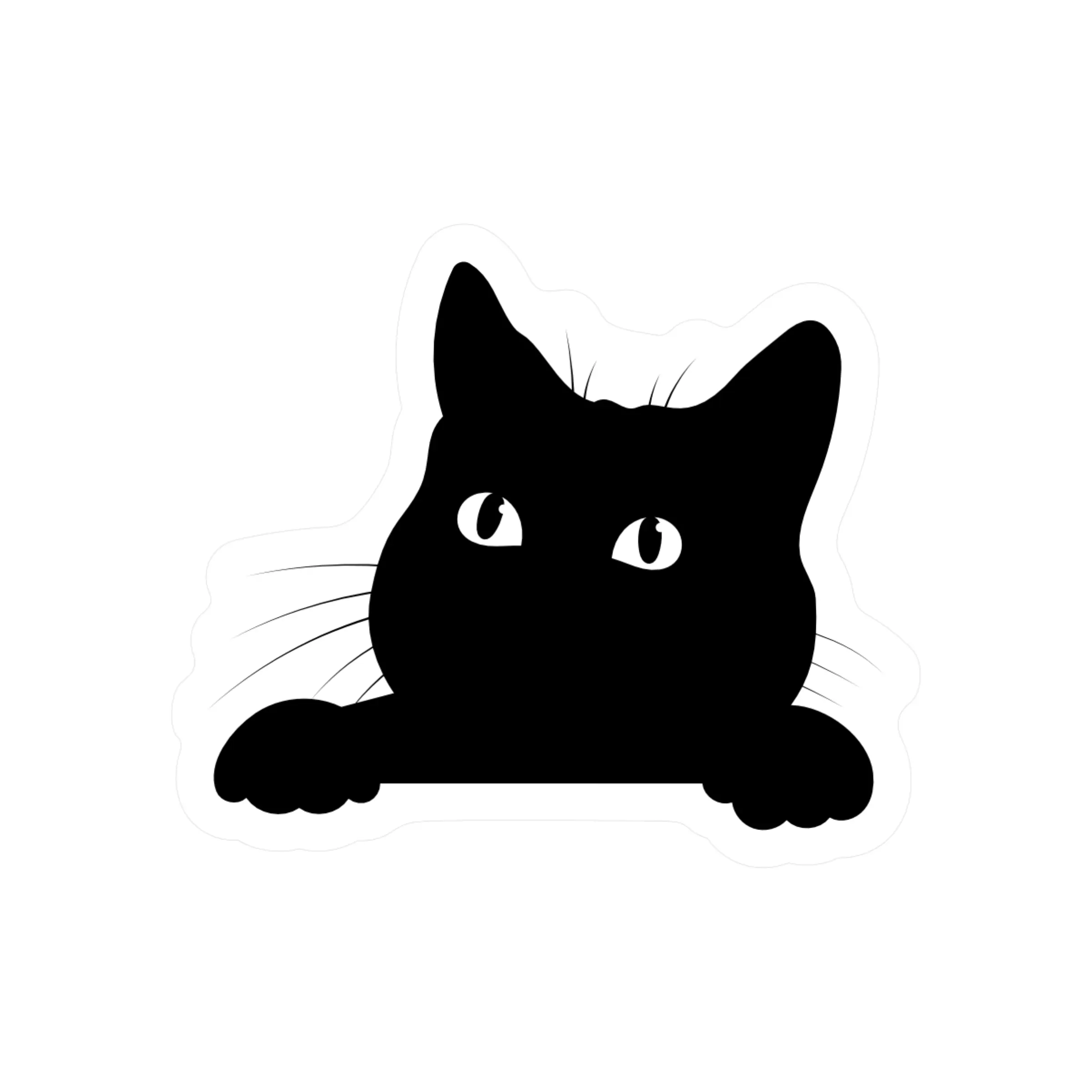 Perching Cute Kitty Cat Clear High Quality Vinyl Sticker sticker